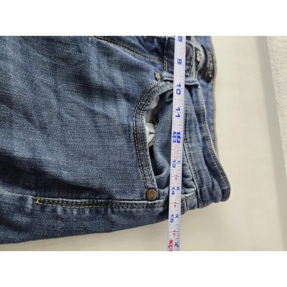 Judy Blue Jeans Womens 7 28 Blue Relaxed Fit Distressed Raw Hem Stretch Denim - Picture 9 of 13